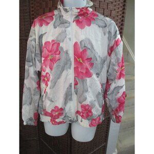 Vintage 90s Women's Light jacket All Over Print Flowers Large